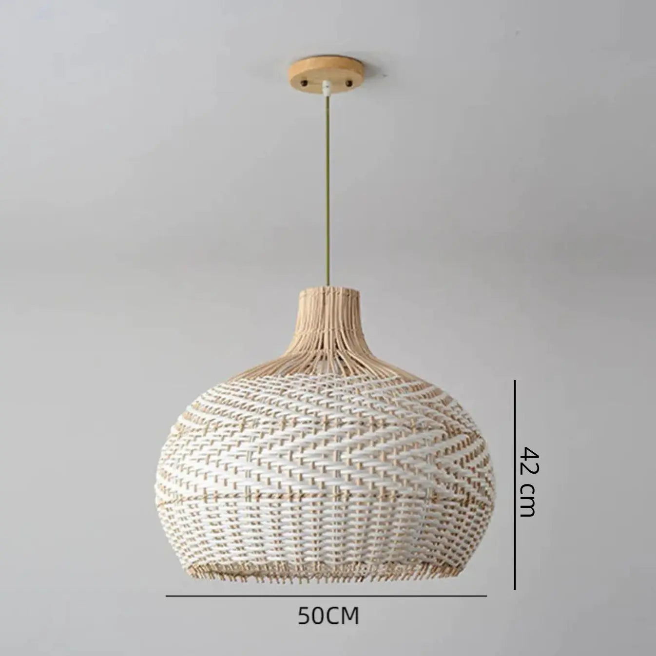 White Rattan Pendant Light view 3