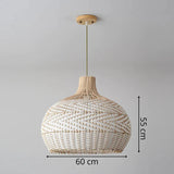 White Rattan Pendant Light view 4