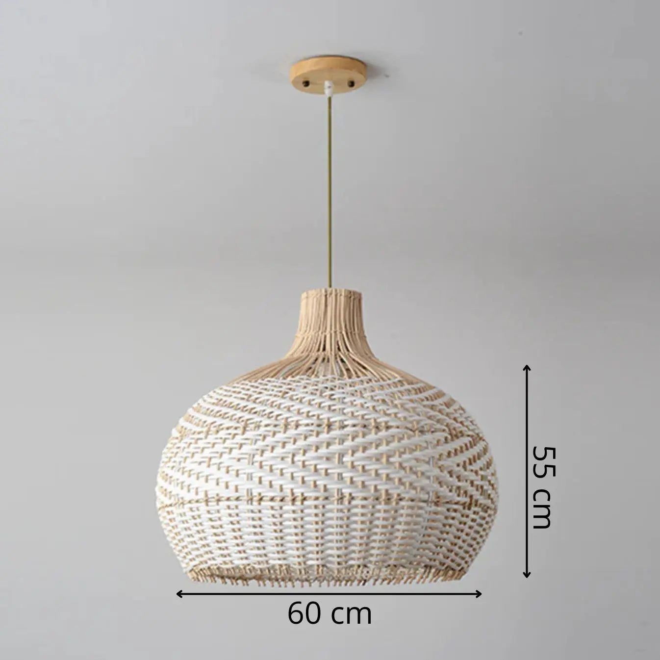 White Rattan Pendant Light view 4