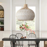 White Rattan Pendant Light view 6