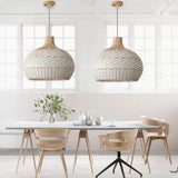 White Rattan Pendant Light view 7