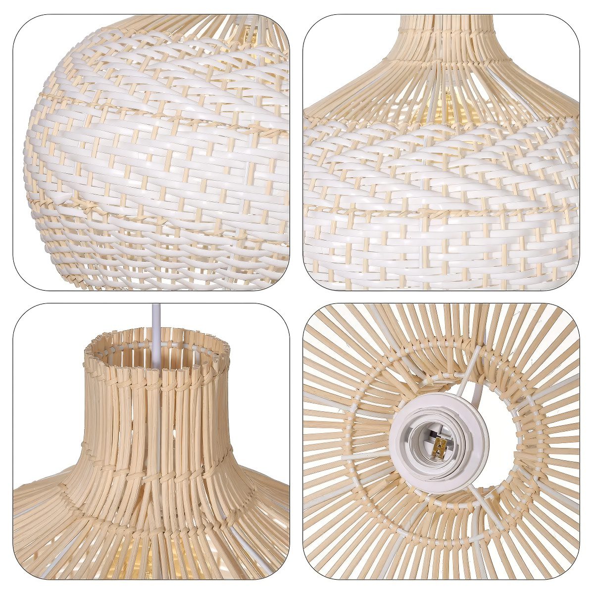 White Rattan Pendant Light view 9