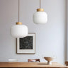 White Ribbed Glass Pendant Light