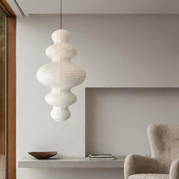 White Rice Paper Pendant Light