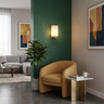 Wood and White Glass Wall Light