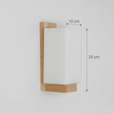 Wood and White Glass Wall Light view 3