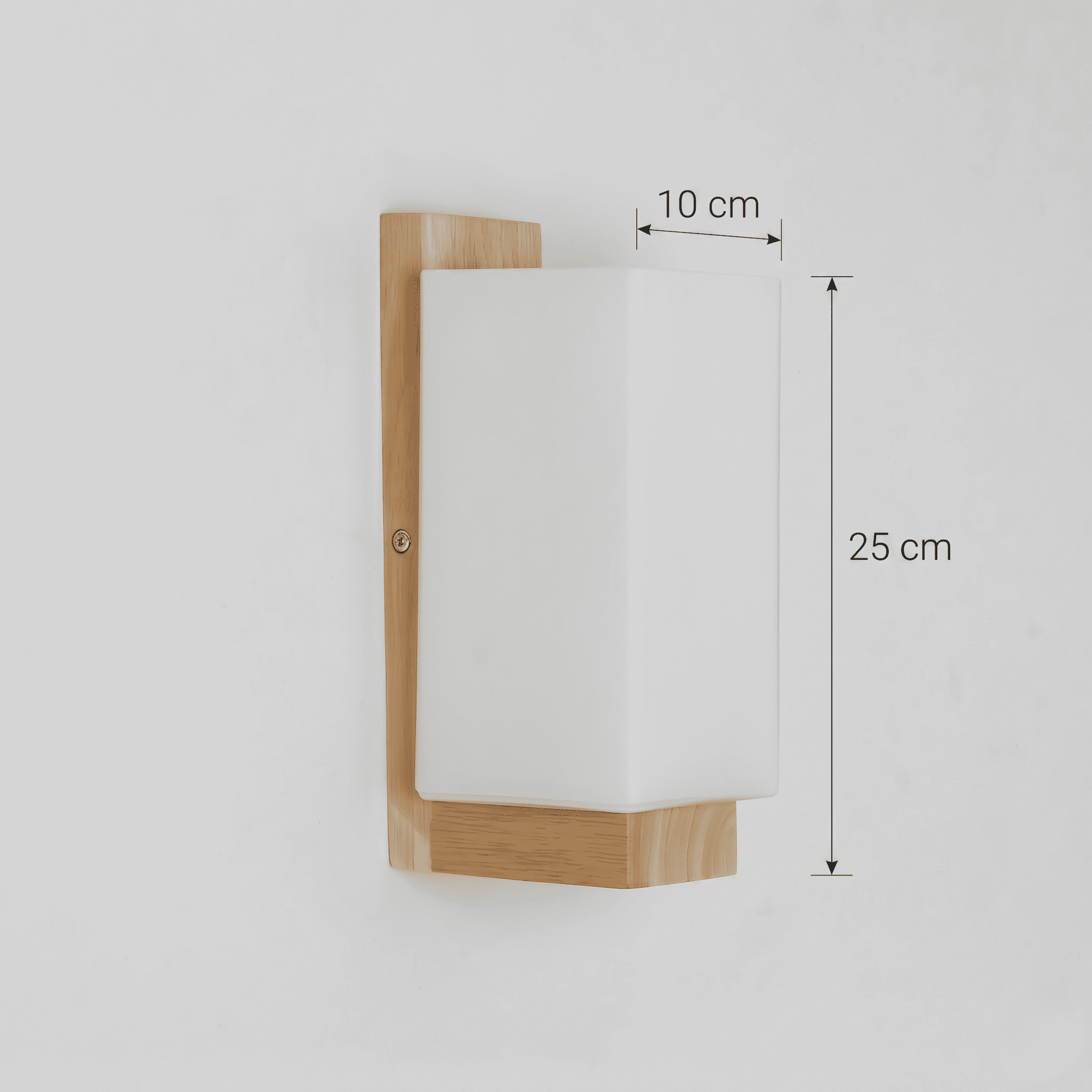 Wood and White Glass Wall Light view 3