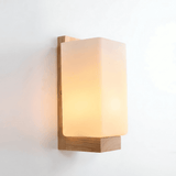 Wood and White Glass Wall Light view 5