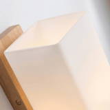 Wood and White Glass Wall Light view 7