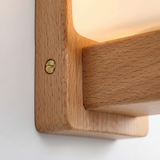 Wood and White Glass Wall Light view 8