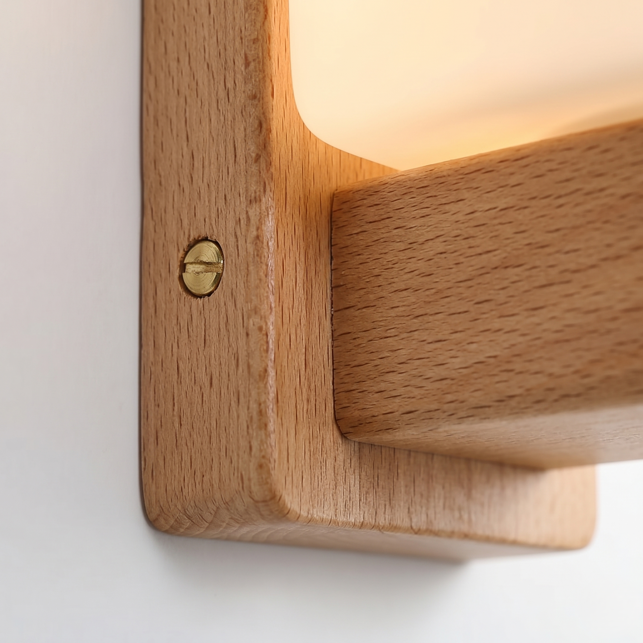 Wood and White Glass Wall Light view 8