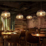 Wire Cage and Rope Pendant Light view 3