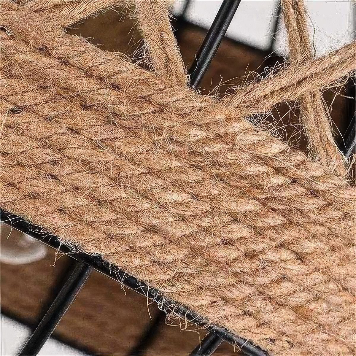 Wire Cage and Rope Pendant Light view 4