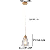 Wood and Glass Pendant Light view 2