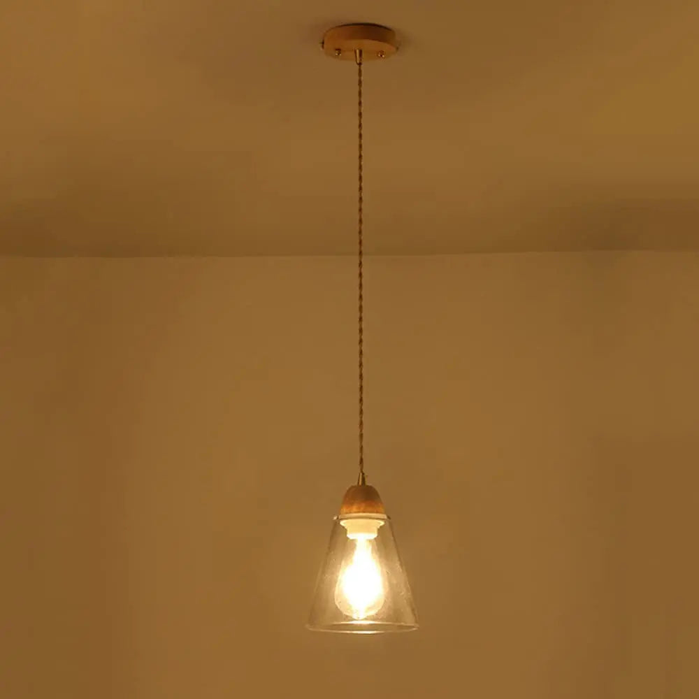 Wood and Glass Pendant Light view 6