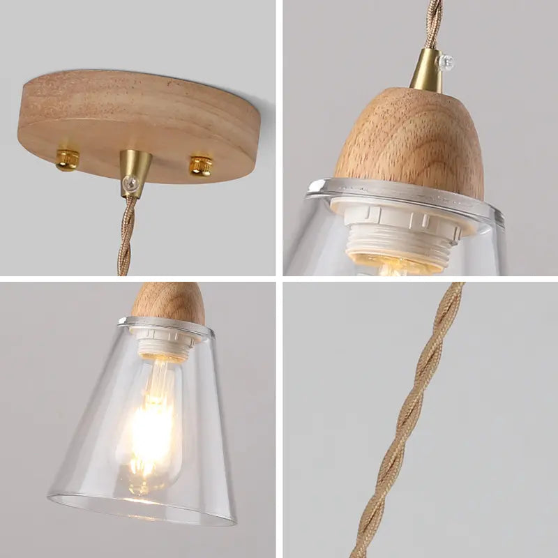 Wood and Glass Pendant Light view 8
