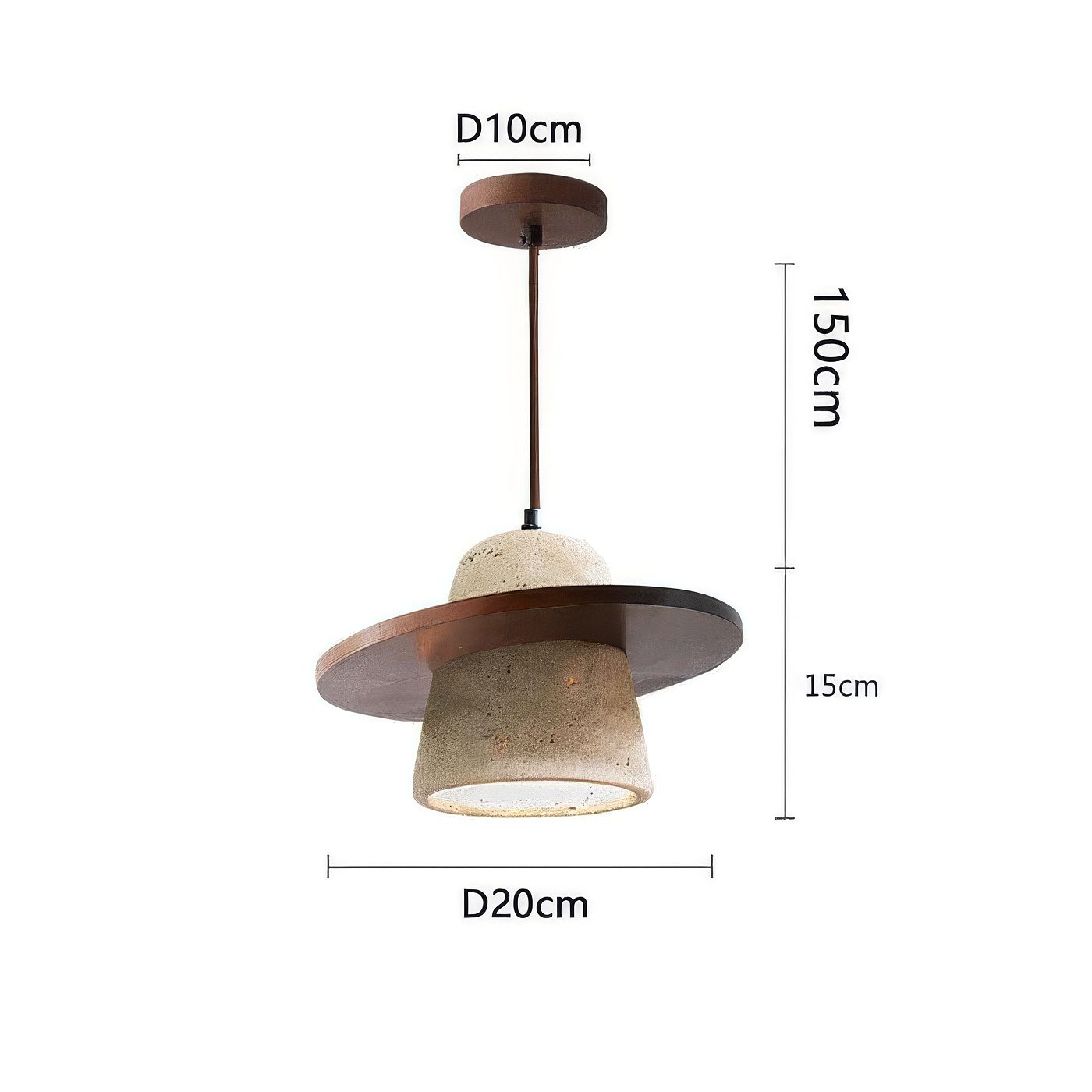 Wood and Stone Pendant Light view 2