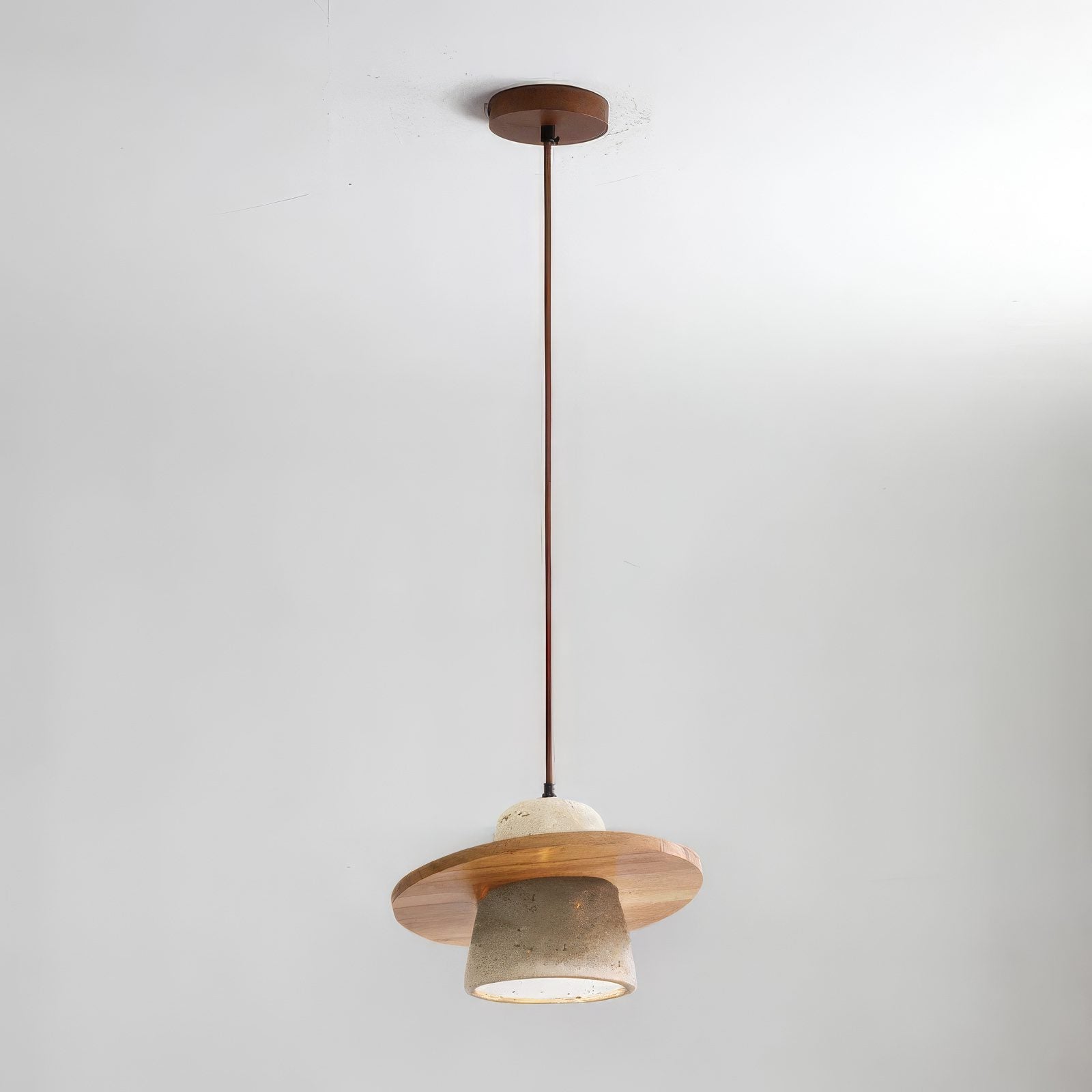 Wood and Stone Pendant Light view 3
