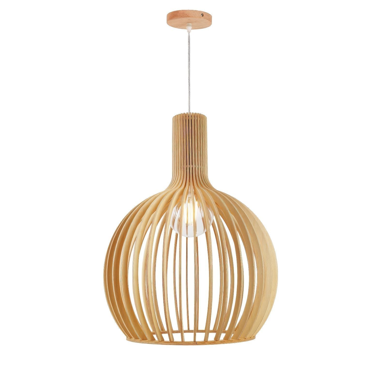 Wood Cage Pendant Light view 2