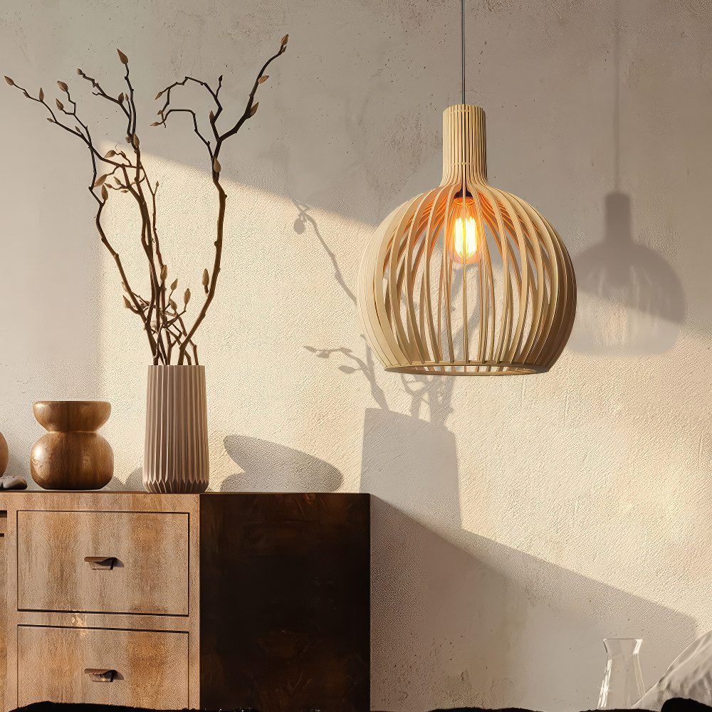 Wood Cage Pendant Light view 4