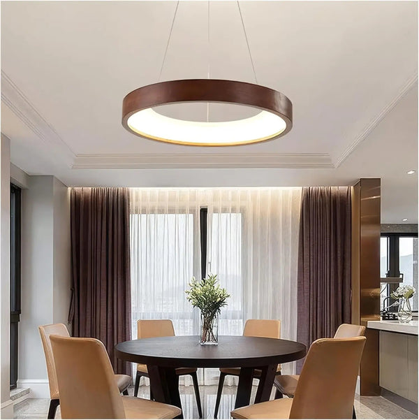 Wood Ring LED Pendant Light