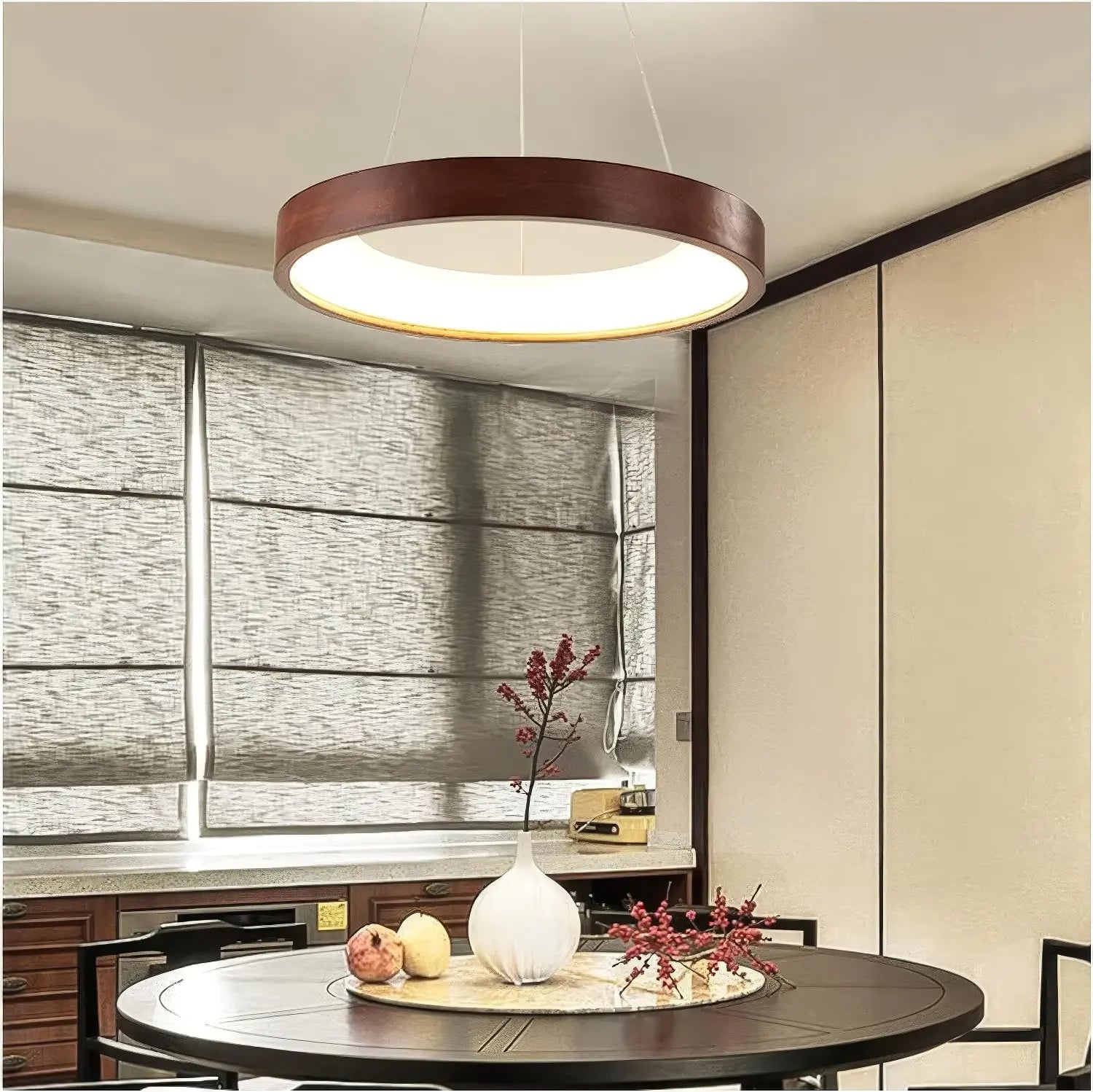 Wood Ring LED Pendant Light view 5