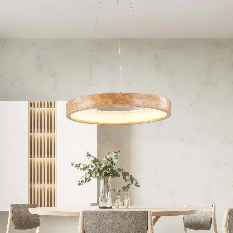 Wood Ring LED Pendant Light view 7