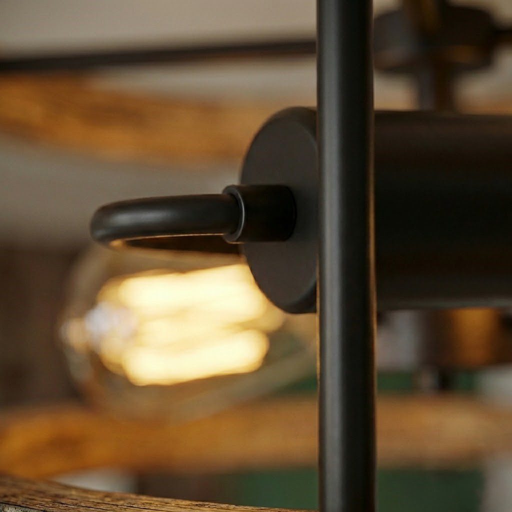 Wood and Metal Ceiling Light view 2