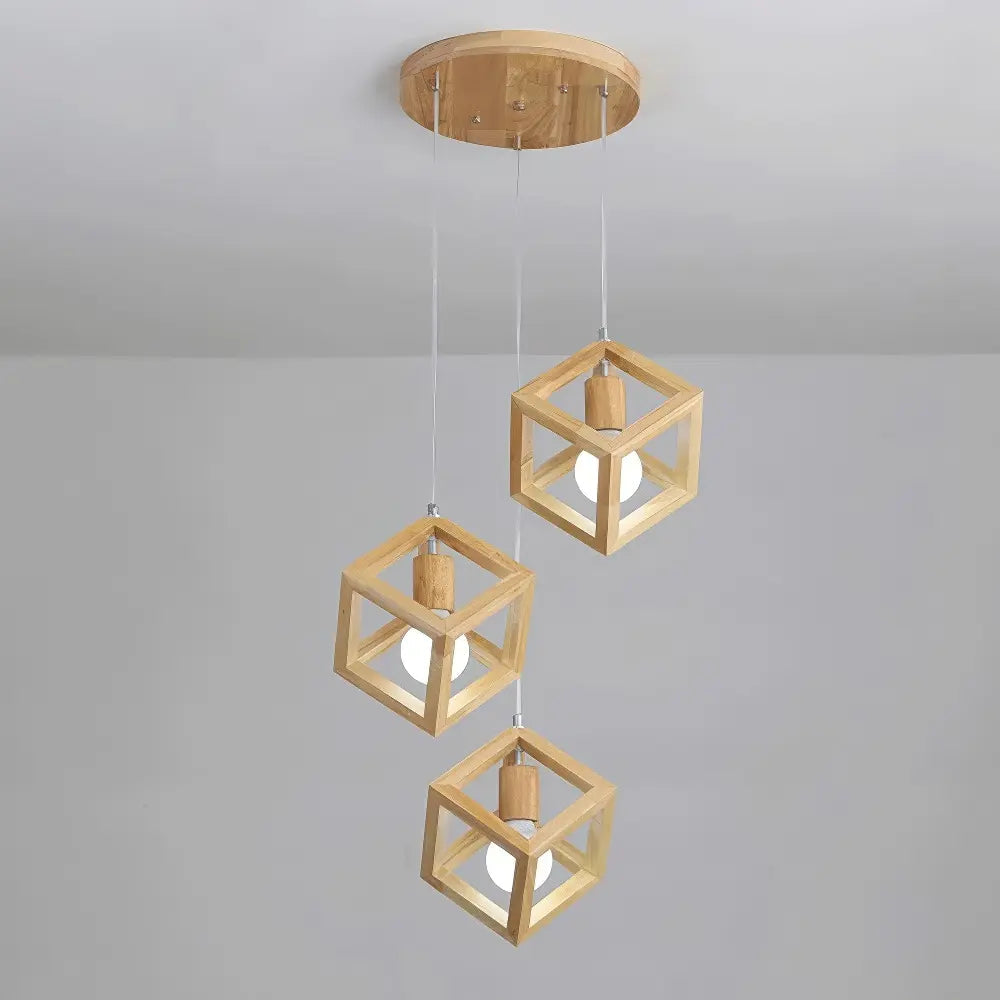Wooden Cluster Pendant Light view 3