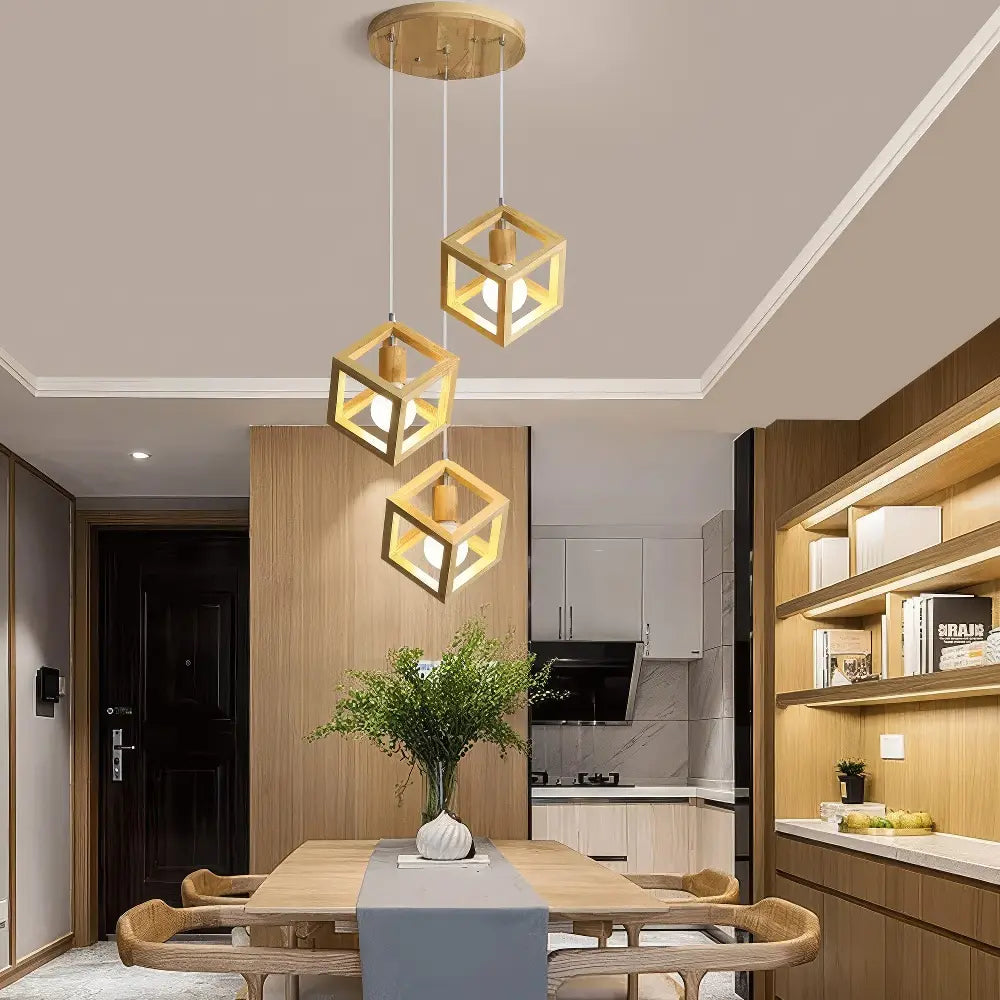 Wooden Cluster Pendant Light view 5