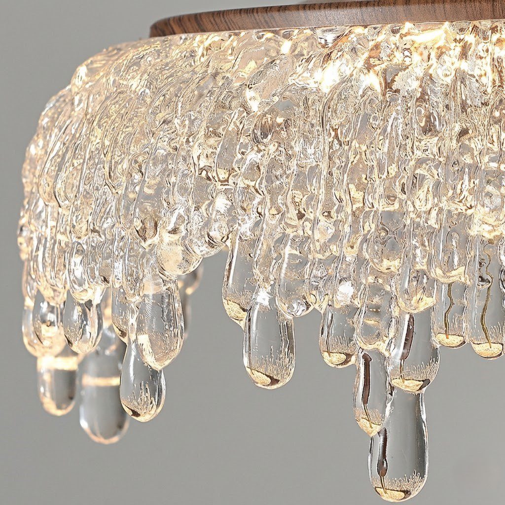 Wooden Crystal Ceiling Light view 4