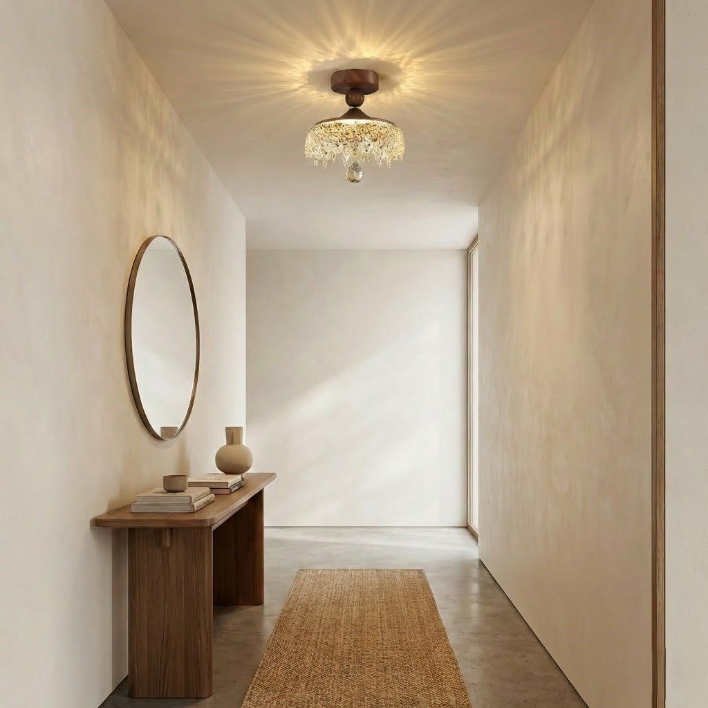 Wooden Crystal Ceiling Light view 5