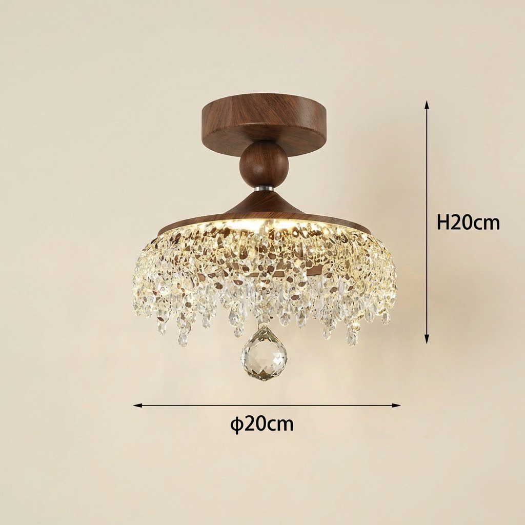 Wooden Crystal Ceiling Light view 6