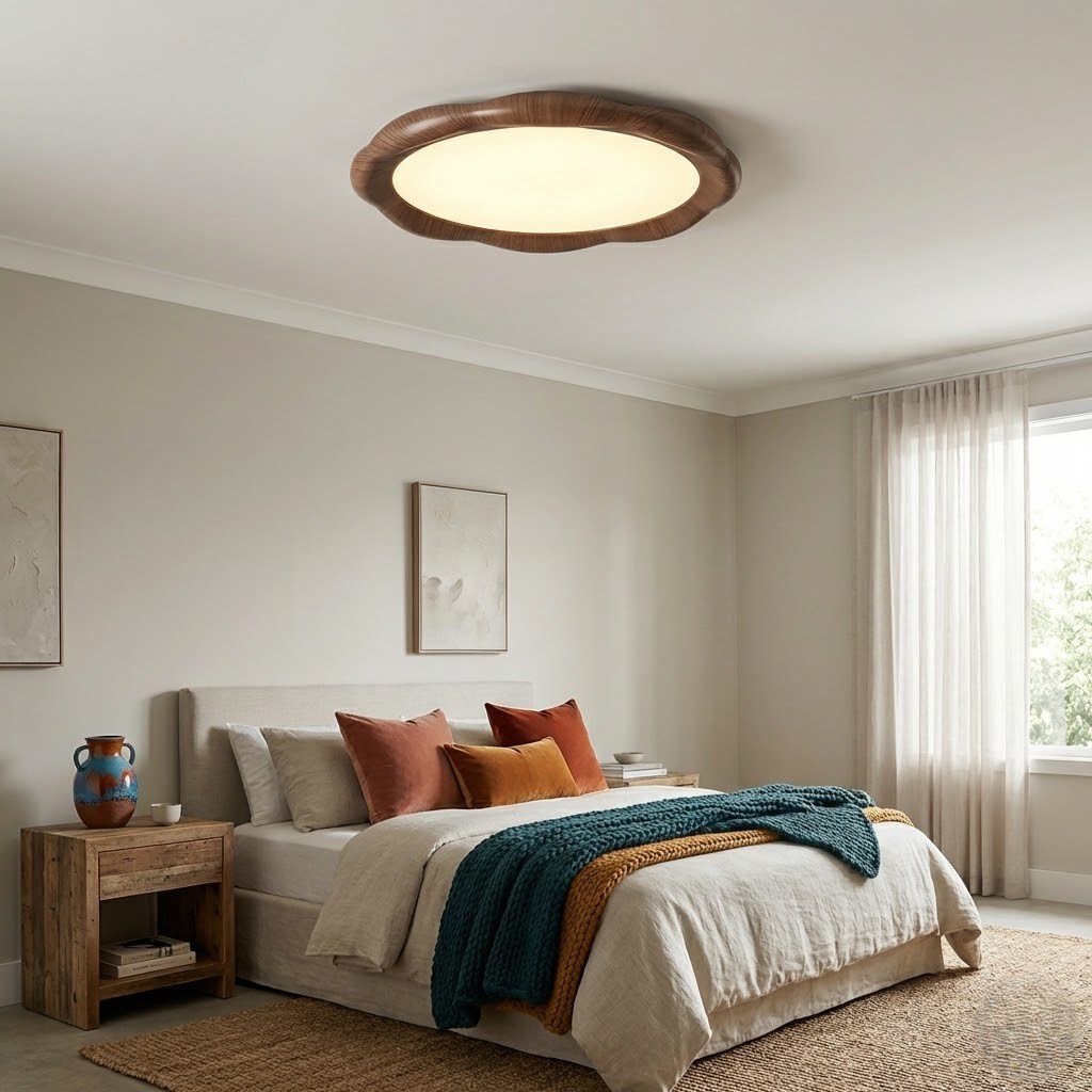 Wooden Flush Ceiling Light view 1