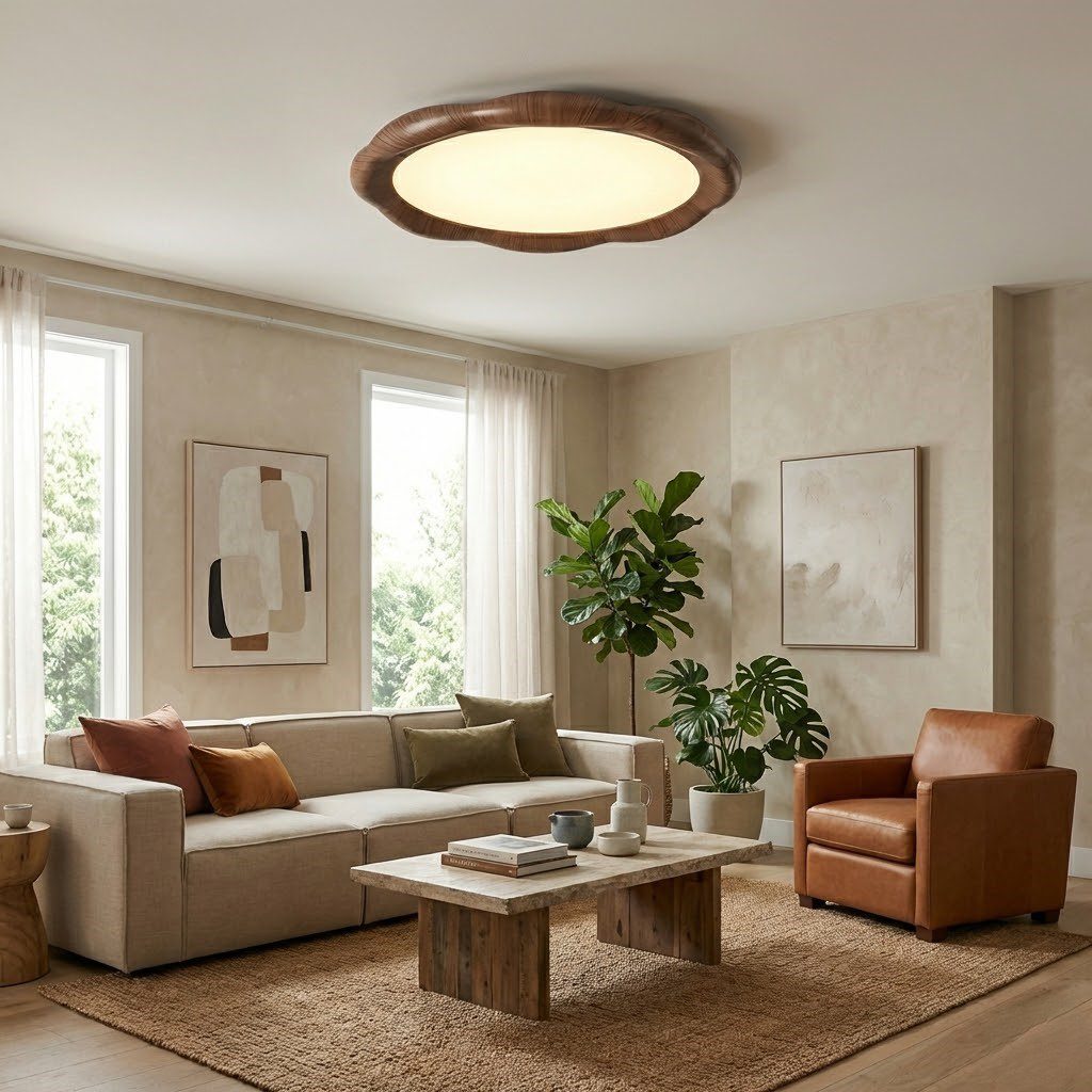 Wooden Flush Ceiling Light view 8