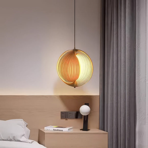 Wooden Globe Pendant Light