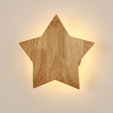 Wooden Star Nursery Wall Light view 2