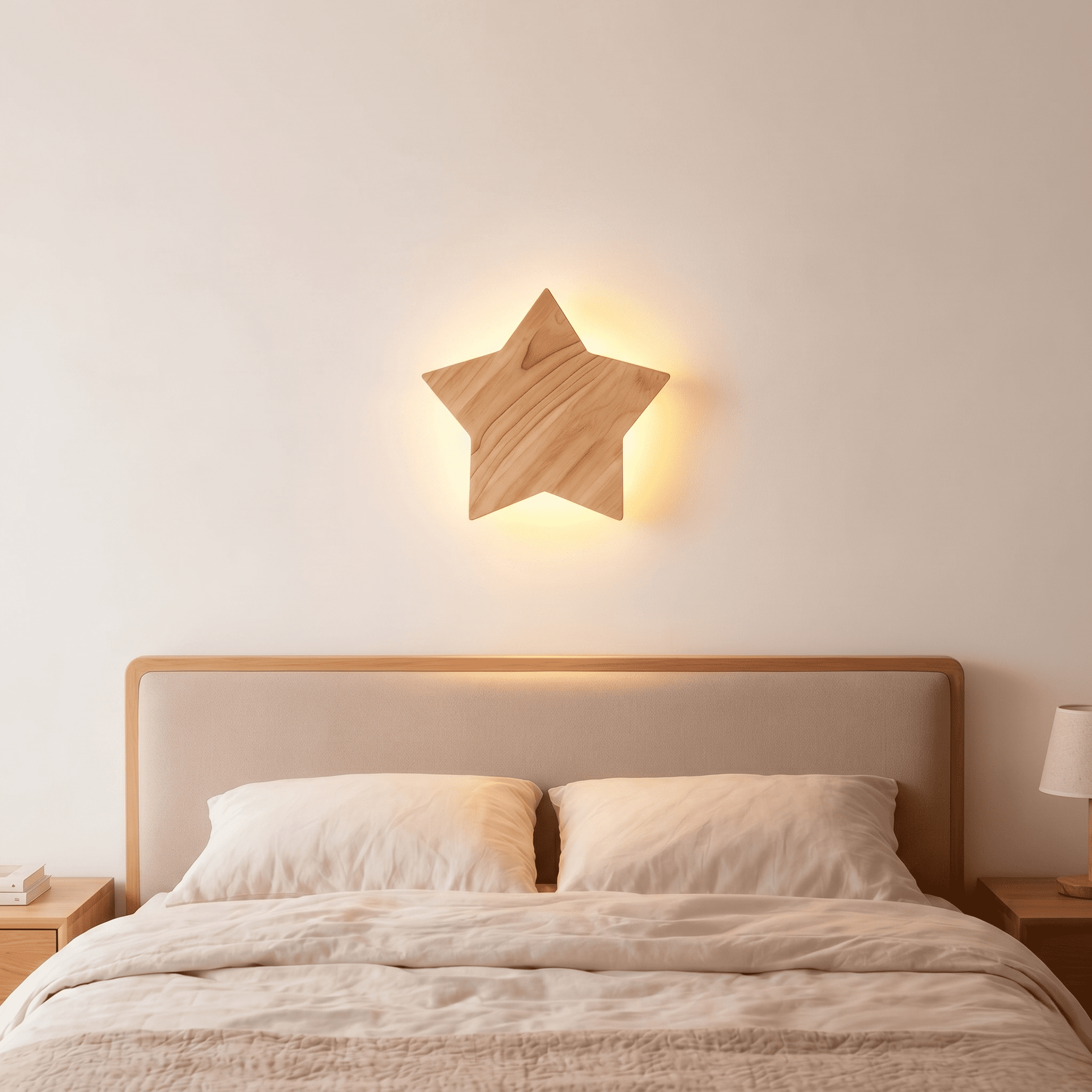 Wooden Star Nursery Wall Light view 3