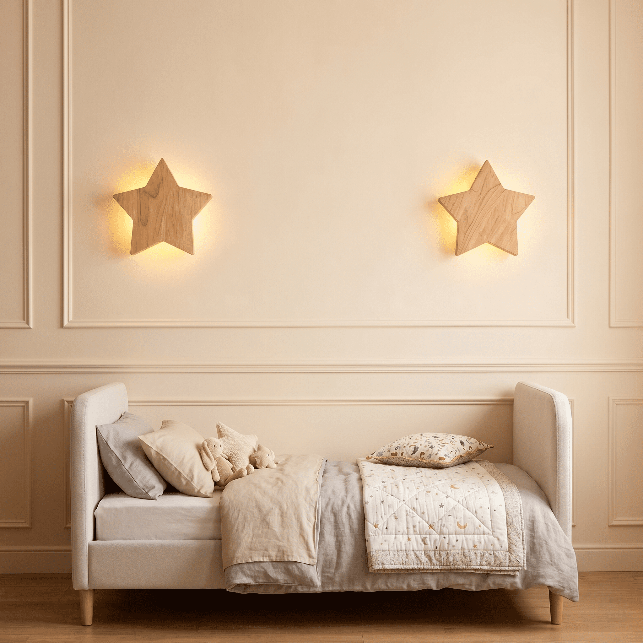 Wooden Star Nursery Wall Light view 7