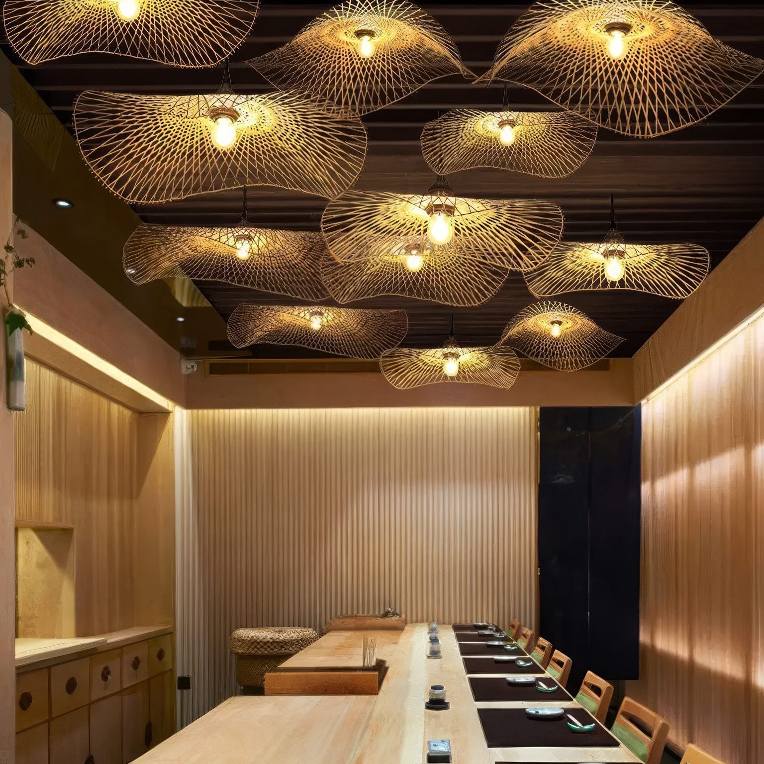 Woven Bamboo Pendant Light view 4