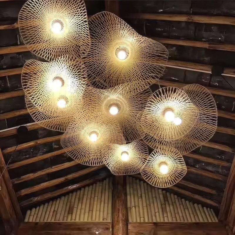 Woven Bamboo Pendant Light view 5